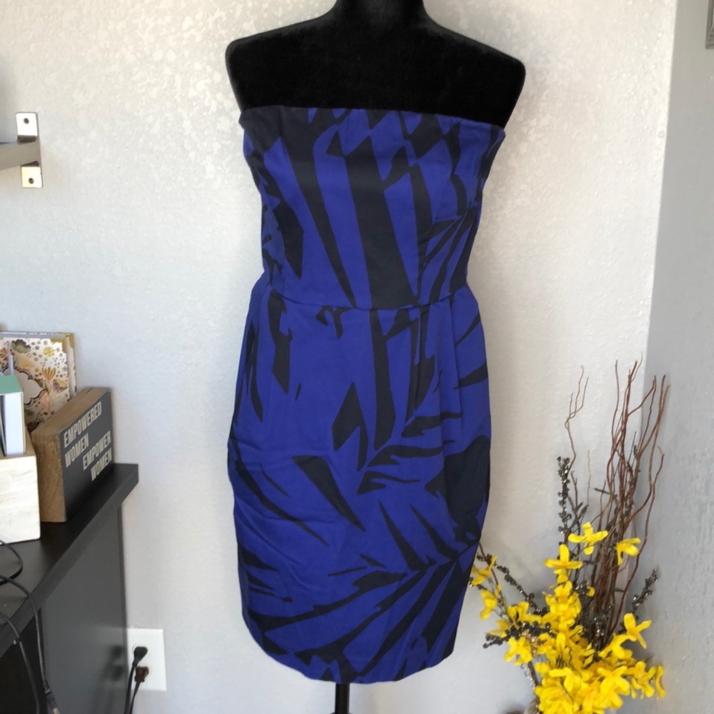 Express Strapless Blue Dress
